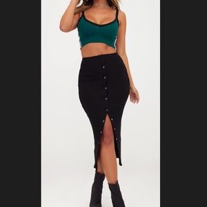 Ribbed Popper Skirt